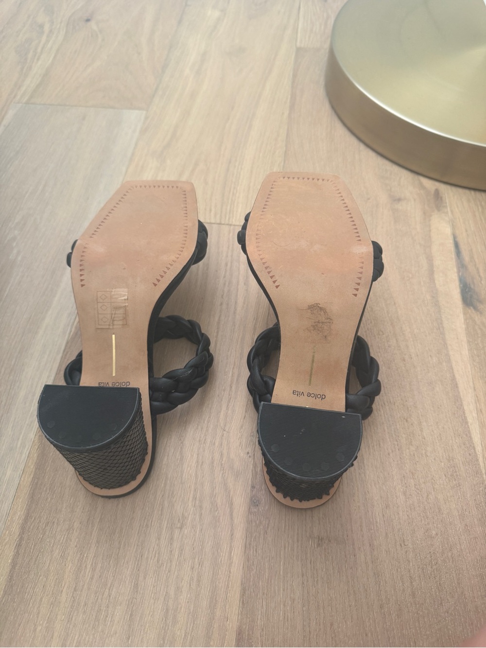 Dolce Vita Black Braided Double-Strap Block Heel Sandals - Picture 6 of 6